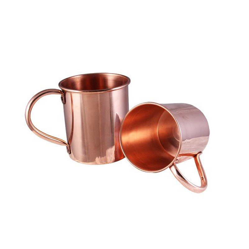 16OZ Single Wall High Quality Copper Metal Moscow Mule Copper Mug for with handle